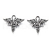 Tibetan Style Alloy LPN Caduceus Medical Symbol Charms TIBEP-N008-133-2