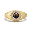 Horse Eye 925 Sterling Silver Micro Pave Cubic Zirconia Finger Rings for Women RJEW-F180-07G-2