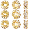 Beebeecraft 100Pcs Rack Plating Brass Rhinestone Spacer Beads KK-BBC0016-22G-1