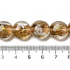Handmade Gold Sand and Silver Sand Lampwork Flat Round Beads FOIL-C001-02E-4