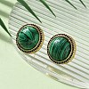 Half Round Brass Micro Pave Cubic Zirconia Stud Earrings EJEW-R215-01G-2