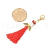 Angel Glass Pearl & MIYUKI Seed Beaded & Polycotton Tassel Pendant Decorations HJEW-MZ00197-05-3