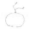 304 Stainless Steel Flat Bar Link Chain Bracelet Slider Making AJEW-JB01347-02-1