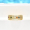 Brass Micro Pave Cubic Zirconia Cuff Rings for Women RJEW-H247-04G-3