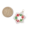 Electroplate Glass Beads Pendants PALLOY-JF03085-2