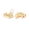 Rack Plating Brass Micro Pave Clear Cubic Zirconia Pendants ZIRC-I057-09G-2