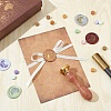 Brass Wax Seal Stamp with Wood Handle AJEW-WH0412-0293-4