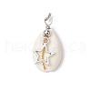 Natural Cowrie Shell & Alloy Pendants PALLOY-JF03937-3