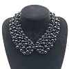 Alloy Plastic Imitation Pearl Round Beaded Choker Necklaces FS-WG3052F-01-1