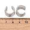Brass Micro Pave Clear Cubic Zirconia Cuff Earrings EJEW-H158-23P-5