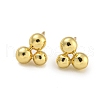 Rack Plating Round Brass Stud Earrings EJEW-C116-01G-1