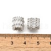 Column Brass Micro Pave Clear Cubic Zirconia European Beads KK-V008-17P-3