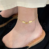 Double Fish 304 Stainless Steel Link Anklets for Women FS-WG2E8EF-01-2