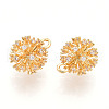 Brass Micro Pave Cubic Zirconia Charms KK-N261-82G-2