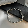 Stainless Steel Byzantine Chains Necklaces & Bracelets Sets for Men WGE5587-03-3