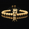 304 Stainless Steel Braided Beads Bracelets WG0F93D-03-1
