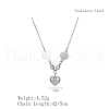 Stainless Steel Heart Pendant Necklaces for Women's Daily Wear OT7406-1-3