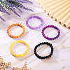 5 Colors Halloween Glass Beads Beaded Stretch Bracelet Sets BJEW-TAC0026-6