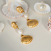 Stainless Steel Shell Shape Dangle Stud Earrings HG2493-3