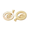 Brass Micro Pave Cubic Zirconia Pendants KK-U070-02B-G-2