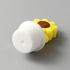 Sunflower Pot Food Grade Eco-Friendly Silicone Beads SIL-TAC0002-17B-2