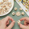   80Pcs 4 Styles Snowman Theme Printed Wood European Beads WOOD-PH0003-04B-3