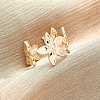 Brass Adjustable Open Cuff Rings for Women RJEW-R021-02G-3
