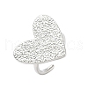 Heart Brass Cuff Rings for Women RJEW-A069-09P-4