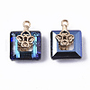 Electroplate Glass Charms EGLA-N005-002A-3