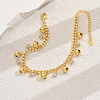 Brass Crystal Rhinestone Round Ball Bell Tassel Anklets for Women KC2623-2