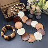 Bohemian Vintage Style Wooden Flat Round Beaded Necklaces & Dangle Earrings & Beadeed Bracelets Sets for Women FS-WGEDB9C-01-3