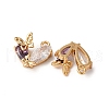 Brass Micro Pave Cubic Zirconia Charms KK-Z112-40G-01-2