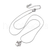 304 Stainless Steel Dog Paw Print Pendant Necklaces for Women NJEW-Z044-13P-4