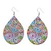 Spray Painted Stainless Steel Teardrop Dangle Earrings EJEW-I256-07P-1