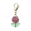 Flower Glass Seed Beads Beaded Pendant Decorations HJEW-MZ00195-05-2