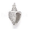 Brass Micro Pave Clear Cubic Zirconia Pendants KK-N268-59P-1