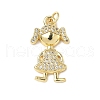 Brass Micro Pave Cubic Zirconia Pendants ZIRC-I356-35G-1