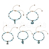 5Pcs Alloy Charm Bracelets BJEW-JB11721-2