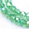 Faceted(32 Facets) Round Electroplate AB Color Plated Glass Beads Strands X-EGLA-D021-33-3