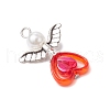 Heart with Angel Acrylic Pendants PALLOY-JF03725-04-4