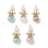 Angel Alloy & Glass Bottle & Copper & ABS Plastic Imitation Pearl Pendants PALLOY-JF03893-1