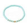 5Pcs 5 Styles Handmade Polymer Clay & Glass Stretch Bracelets BJEW-JB10971-03-3
