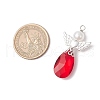 Faceted Teardrop Glass Pendants PALLOY-JF03733-2