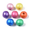 Painted Natural Wood Beads WOOD-S057-068-2