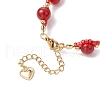 Round Natural Carnelian Beaded Bracelets for Women BJEW-MZ00151-03-4