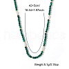 Bohemian Ethnic Style Synthetic Malachite Faceted Round Beaded Necklaces for Women BU4138-4