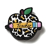 Teachers' Day Apple with Pen Silicone Focal Beads SIL-D005-01B-01-1