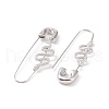 Alloy Safety Pin with Snake Hoop Earrings for Women EJEW-E176-01P-3