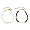 2Pcs Shell Pearl Bead & Glass Seed Beads Bracelets BJEW-MZ00136-2