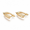 Brass Hoop Earring Findings with Latch Back Closure KK-S350-070G-1